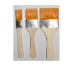 Pinceaux plats larges soie blanche manche en bois set de 3 pinceaux largeur 20 30 et   40 mm