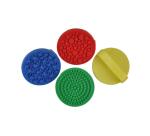 Lot de tampons a main fantaisie caoutchouc souple 4 modeles assortis