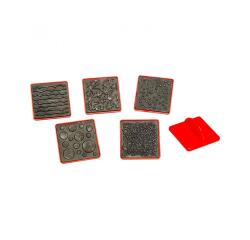 Lot de tampons effets de matiere o'color poignee       plastique rigide tampon       caoutchouc 6 unites