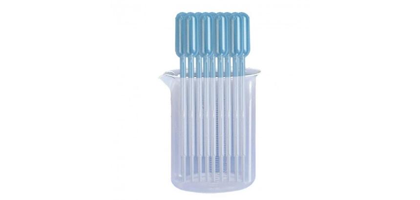 Lot de pipettes cleopatre goutte a goutte avec becher   gradue gratuit 10 pipettes et 1 becher