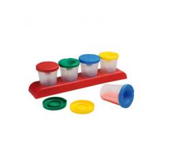 Pots anti-verse pour peinture faibo hermetique avec         couvercles set de 4 avec      support coloris assortis