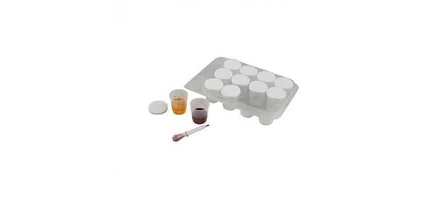 Lot de pots o'color gradues hermetiques 30 ml 12 unites   et 1 suppport