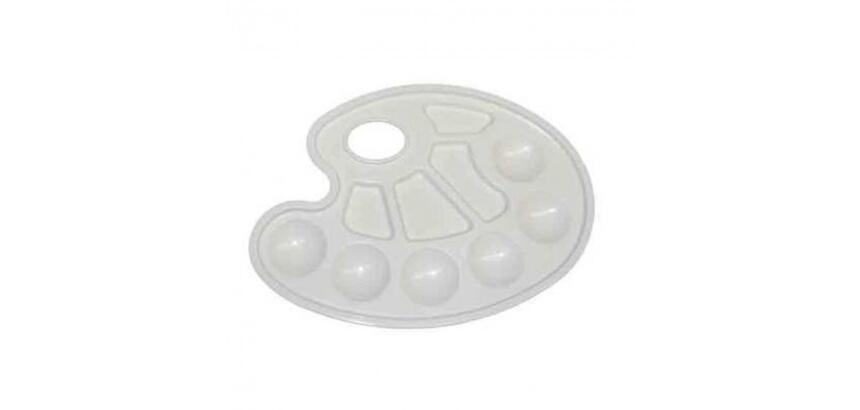 Palette ovale faibo avec 10 alveoles rondes et rectangles