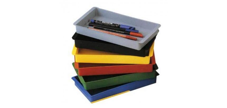Bac de rangement faibo en polystyrene resistant 23x14x3 cm coloris rouge