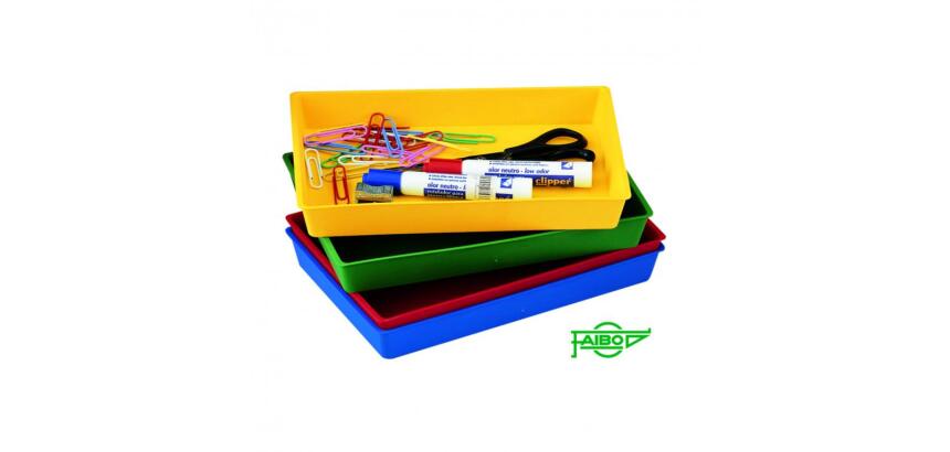 Bac de rangement faibo en polystyrene resistant 23x14x3 cm coloris jaune