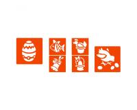 Pochoirs graine creative a dessiner paques plastiques    lavables 6 unites assortis