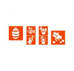 Pochoirs graine creative a dessiner paques plastiques    lavables 6 unites assortis