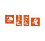 Pochoirs graine creative a dessiner fruits plastiques    lavables 6 unites assortis