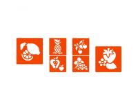 Pochoirs graine creative a dessiner fruits plastiques    lavables 6 unites assortis