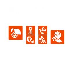 Pochoirs graine creative a dessiner fruits plastiques    lavables 6 unites assortis