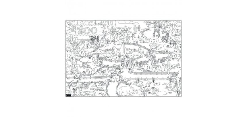 Coloriage geant bouchut le zoo 120x80cm papier 150g      impression noir