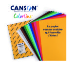 Papier dessin colorline canson 1 face grainee 1 face  lisse 50x65 cm 150g coloris   assortis 25 feuilles