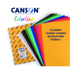 Papier dessin colorline canson 1 face grainee 1 face  lisse 50x65 cm 150g coloris   assortis 25 feuilles