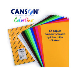 Papier dessin colorline canson 1 face grainee 1 face  lisse 50x65 cm 150g coloris   assortis 25 feuilles