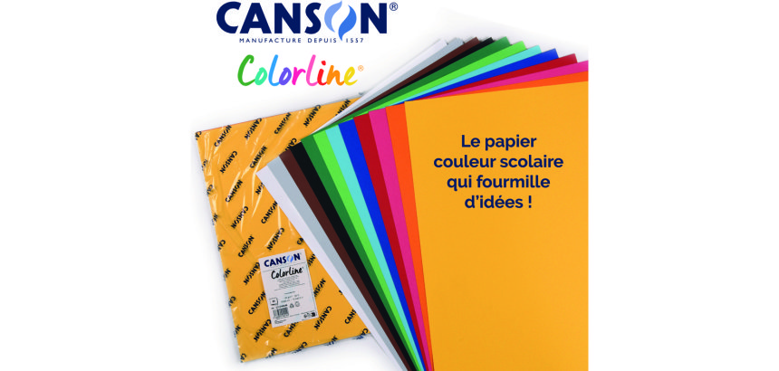 Papier dessin colorline canson 1 face grainee 1 face  lisse 50x65 cm 150g coloris   assortis 25 feuilles