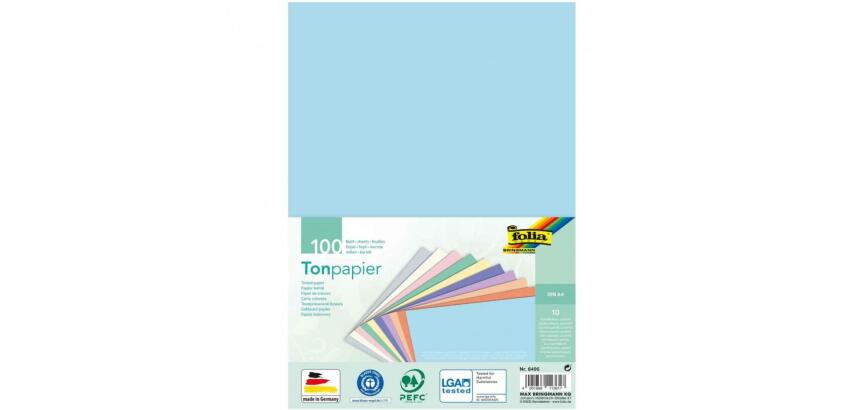Lot de papier dessin folia lisse couleur a4 21x 29,7cm   130g 100 feuilles coloris     pastels assortis