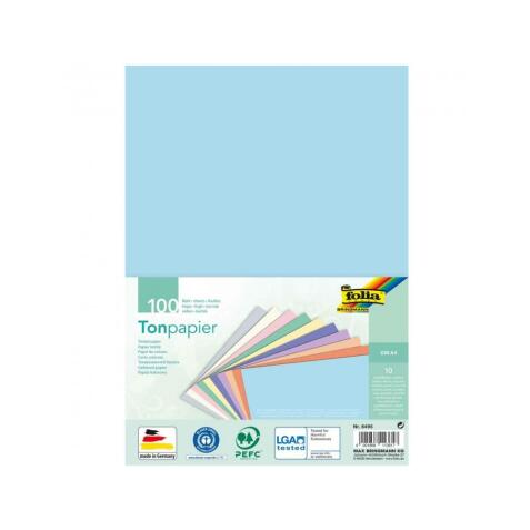 Lot de papier dessin folia lisse couleur a4 21x 29,7cm   130g 100 feuilles coloris     pastels assortis