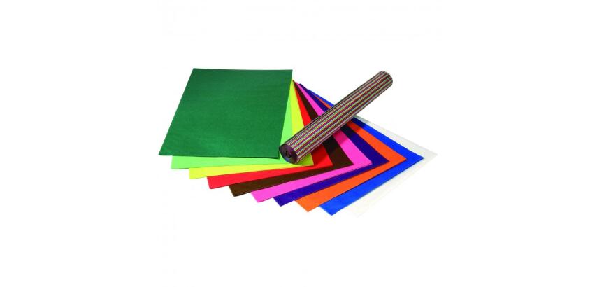 Pochette papier vitrail folia 50x70 cm 100 feuilles coloris assortis