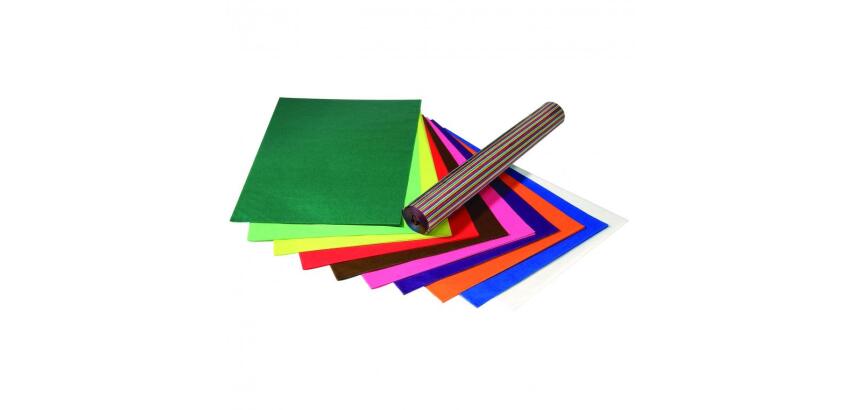 Pochette papier vitrail folia 50x70 cm 100 feuilles coloris assortis