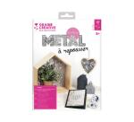 Pochette feuilles aluminium metal a repousser graine      creative 40x30cm 10 feuilles  coloris argent