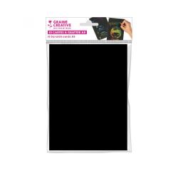 Pochette cartes a gratter noir sans batonnet graine     creative 15x21 cm 10 unites   noir sur fond arc en ciel