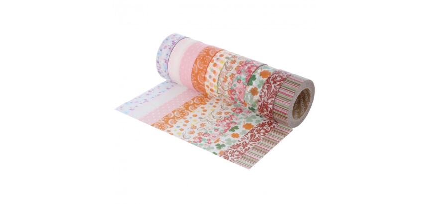 Ruban adhesif innspiro fantaisie decor floral        15mmx10m lot de 10 unites