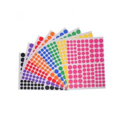 Gommette ronde cleopatre multi tailles adhesif         permanent planche 8 coloris   assortis 1728 gommettes