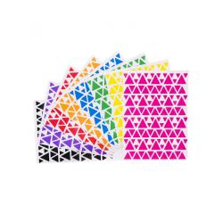 Gommette triangulaire cleopatre multi tailles       adhesif permanent 8 coloris   assortis 2160 gommettes