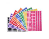 Gommette carree cleopatre multi tailles adhesif         permanent planche 8 coloris   assortis 2268 gommettes