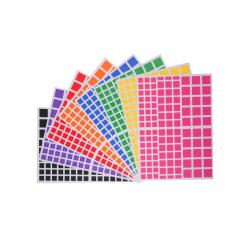 Gommette carree cleopatre multi tailles adhesif         permanent planche 8 coloris   assortis 2268 gommettes