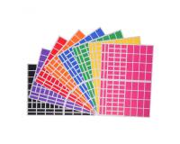 Gommette rectangulaire cleopatre multi tailles       adhesif permanent 8 coloris   assortis 2592 gommettes