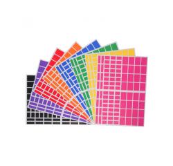 Gommette rectangulaire cleopatre multi tailles       adhesif permanent 8 coloris   assortis 2592 gommettes