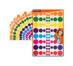 Gommette ronde cleopatre 4 tailles assorties             1.5/2/3/3.8cm 8 coloris       assortis par planche 640
