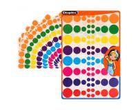 Gommette ronde cleopatre 4 tailles assorties             1.5/2/3/3.8cm 8 coloris       assortis par planche 640