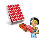 Recharge gommettes geometriques cleopatre 60f    1800 gommettes 18mm coloris   rouge + 1200 gommettes rondes