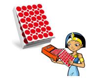 Recharge gommettes geometriques cleopatre 60f    1800 gommettes 18mm coloris   rouge + 1200 gommettes rondes