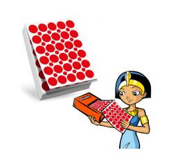 Recharge gommettes geometriques cleopatre 60f    1800 gommettes 18mm coloris   rouge + 1200 gommettes rondes