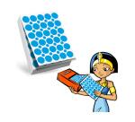 Recharge gommettes geometriques cleopatre 60f    1800 gommettes 18mm coloris   bleu + 1200 gommettes rondes