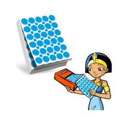 Recharge gommettes geometriques cleopatre 60f    1800 gommettes 18mm coloris   bleu + 1200 gommettes rondes