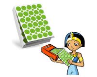 Recharge gommettes geometriques cleopatre 60f    1800 gommettes 18mm coloris   vert + 1200 gommettes rondes