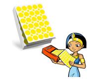 Recharge gommettes geometriques cleopatre 60f    1800 gommettes 18mm coloris   jaune + 1200 gommettes rondes