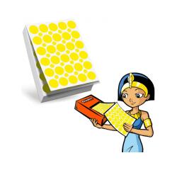 Recharge gommettes geometriques cleopatre 60f    1800 gommettes 18mm coloris   jaune + 1200 gommettes rondes