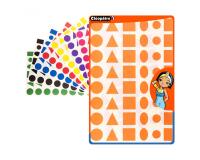 Gommette geometrique cleopatre repositionnable     planche a4 5 formes 8         couleurs assorties 2304