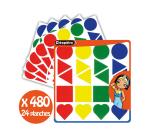 Gommette geometrique cleopatre maxi                repositionnable planche       21.6x21.6cm diam 45mm 4