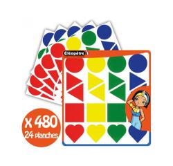 Gommette geometrique cleopatre maxi                repositionnable planche       21.6x21.6cm diam 45mm 4