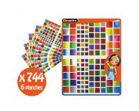 Gommette carree cleopatre metallisee a5 8 coloris       assortis  3 tailles assorties 9/14/18mm 744 gommettes