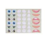 Gommette visage cleopatre yeux 25mm bouche 50mm nez 720 gommettes pochette de 20      planches
