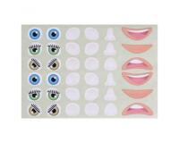 Gommette visage cleopatre yeux 25mm bouche 50mm nez 720 gommettes pochette de 20      planches