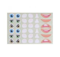 Gommette visage cleopatre yeux 25mm bouche 50mm nez 720 gommettes pochette de 20      planches