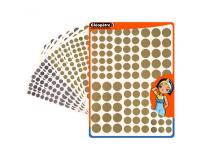 Gommette ronde cleopatre festive 3 tailles assorties   432 gommettes coloris or et   argent pochette de 4f